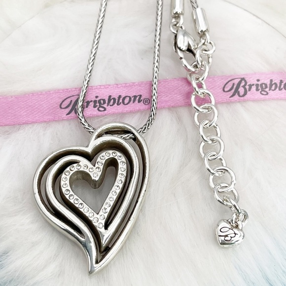 Brighton Infinity Heart Silver Plate Crystal Necklace - Picture 2 of 8